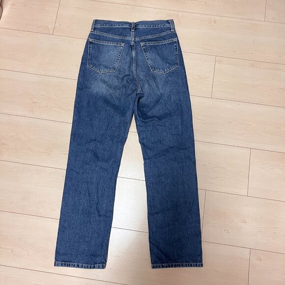 Topshop Moto New Boyfriend Button Fly Jeans 100% Cotton Rigid Denim Sz 25 Blue - Picture 3 of 12